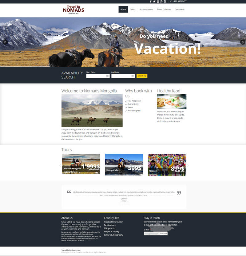 Travel to nomads web site