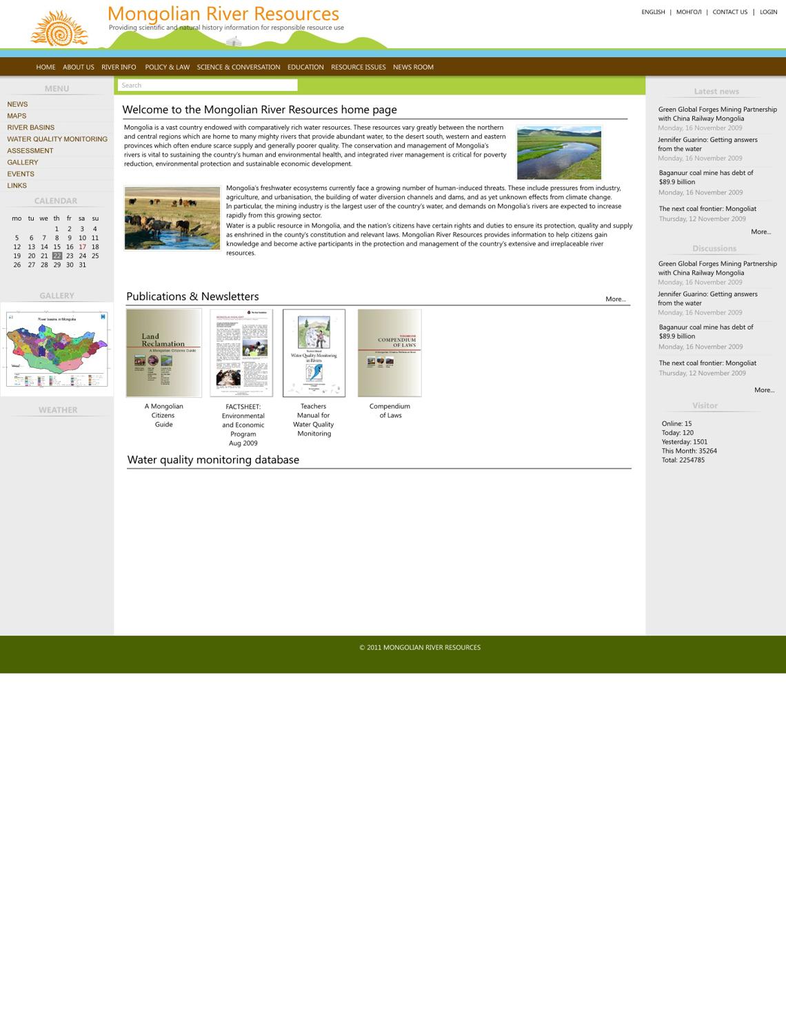 Mongolian River resources website